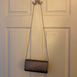 sparkly grey purse
